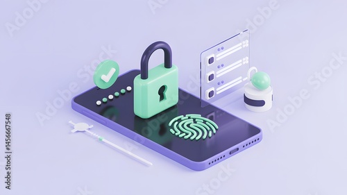 Digital security measures online environment graphic design tech landscape conceptual viewpoint user authentication strategies