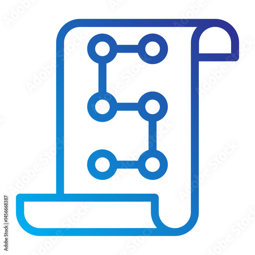 Scroll paper with network nodes symbolizing smart contracts or data flow.
