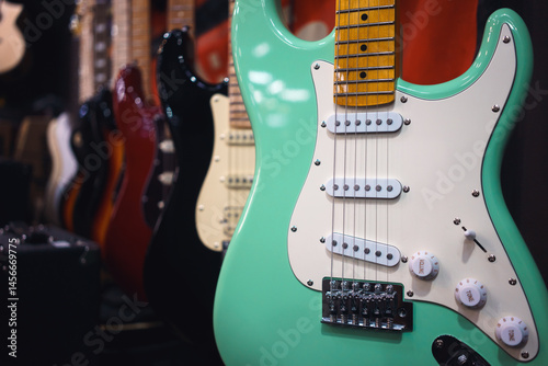 Electric guitar in store