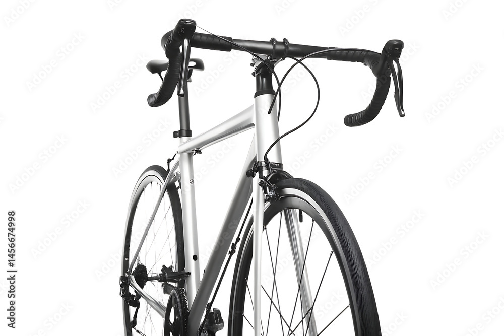 Naklejka premium Monochrome bike isolated on white background PNG