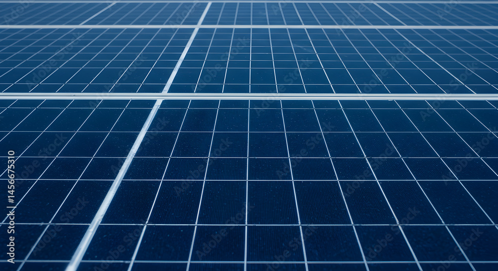 Close Up of Blue Solar Panels with Geometric Grid Pattern for Clean Energy Production Close Up of Blue Solar Panels with Geometric Grid Pattern for Clean Energy Production