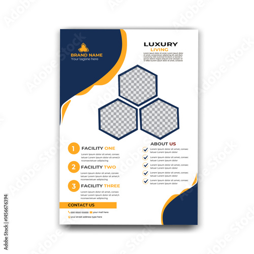 Corporate business flyer design with modern creative and colorful shapes for General marketing agency.	
