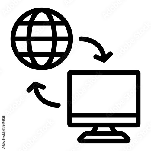 Remote Access Vector Line Icon Design