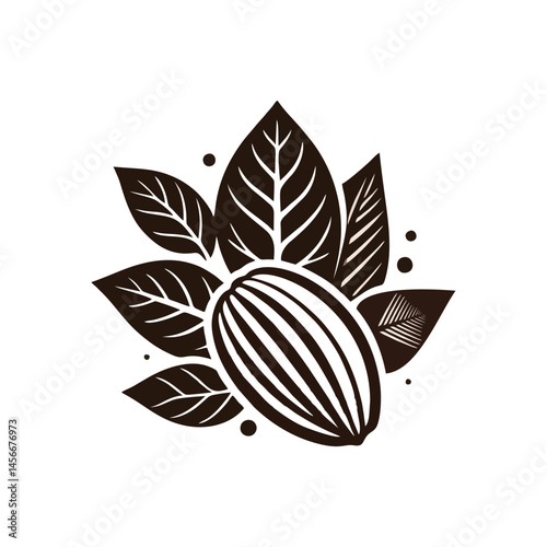 Cocoa Icon Chocolate Cacao Bean Symbol Vector Illustration Hot Chocolate Beverage Minimalist Flat Design Cartoon Sketch Badge Emblem Label Food Product Graphic Resources Trendy Modern