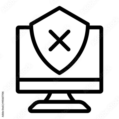 Unsecure Vector Line Icon Design