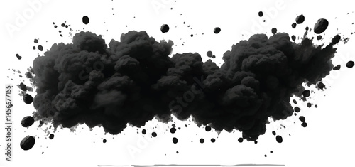
Dark and Smoky Explosion of Dust and Particles in a High-Contrast Abstract Scene, 
Showcasing the Intricate Details of Floating Powder in Motion
