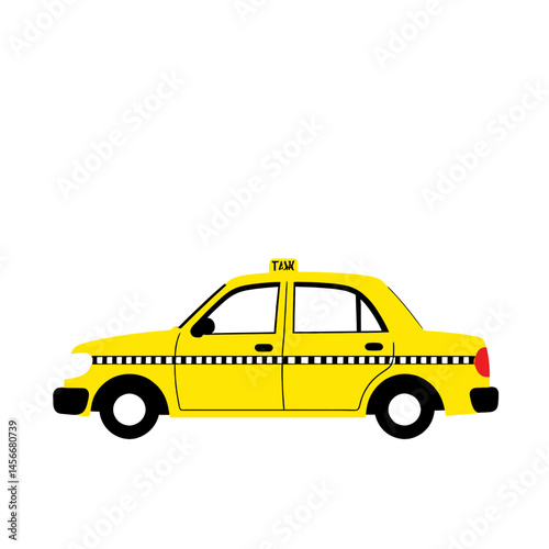 Yellow-Taxi-Cab-Illustration-Cartoon-Vehicle-Travel-Transport