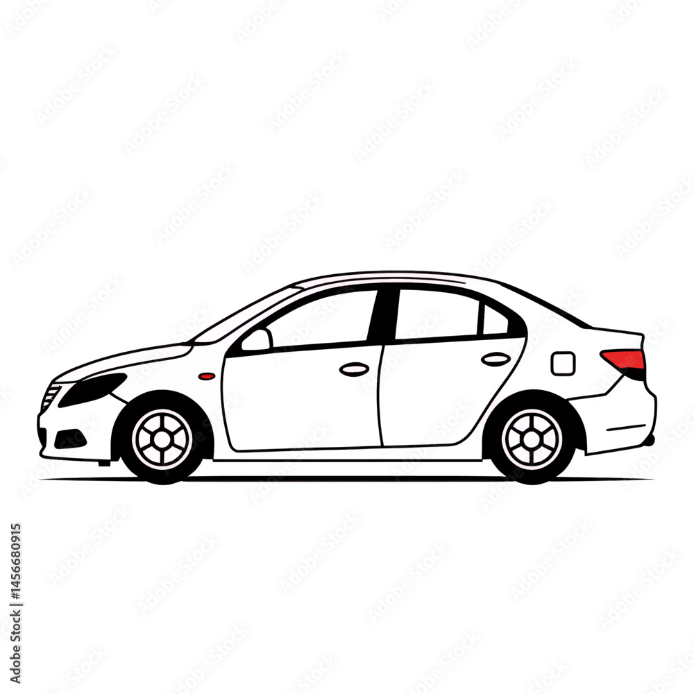 Obraz premium Car_Outline_Sedan_Vehicle_Auto_Transportation_Vector