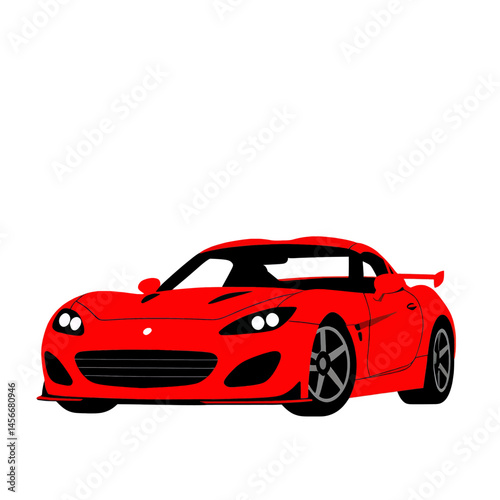 Red-Sports-Car-Illustration-Cartoon-Vehicle-Automotive-Design