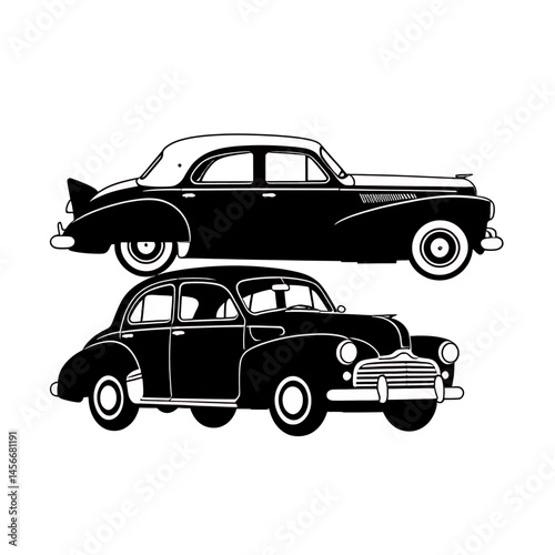 Vintage-Cars-Classic-Vehicles-Automobile-Retro-Car-Illustration