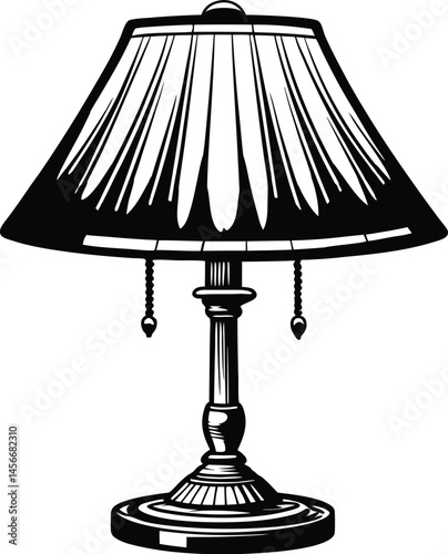Table lamp silhouette, table lamps black silhouette,table lamp vector,  vector illustration 