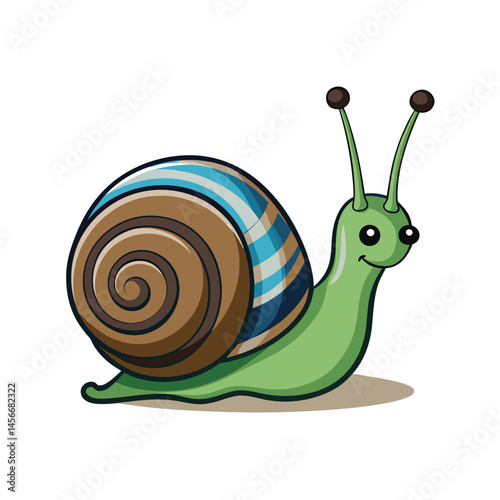 Garden snail isolated on vector art illustration 