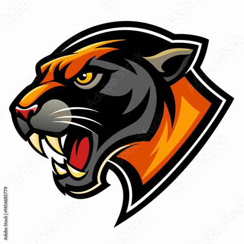 Black Panther Head Illustration. Powerful and Aggressive Vector Design