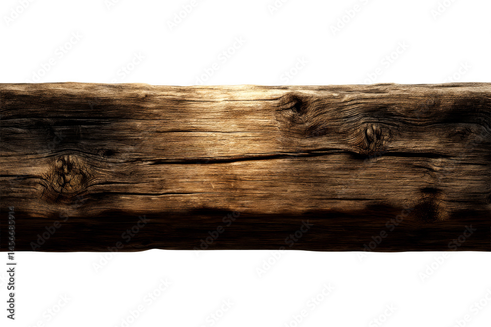 Textured wooden log with natural patterns on a transparent background Textured wooden log with natural patterns on a transparent background