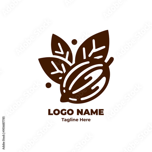 Chocolate Cocoa Bean Icon Vector Flat Minimal Design Illustration for Organic Food Logo Packaging Agriculture Badge Natural Product Branding Graphic