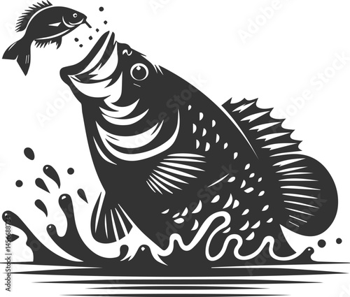 Vector silhouette of a crappie fish