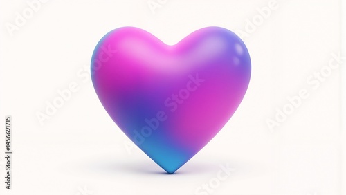 A 3D rendering of a purple and blue heart on a white background.