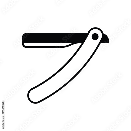 Straight Razor Icon vector stock illustration