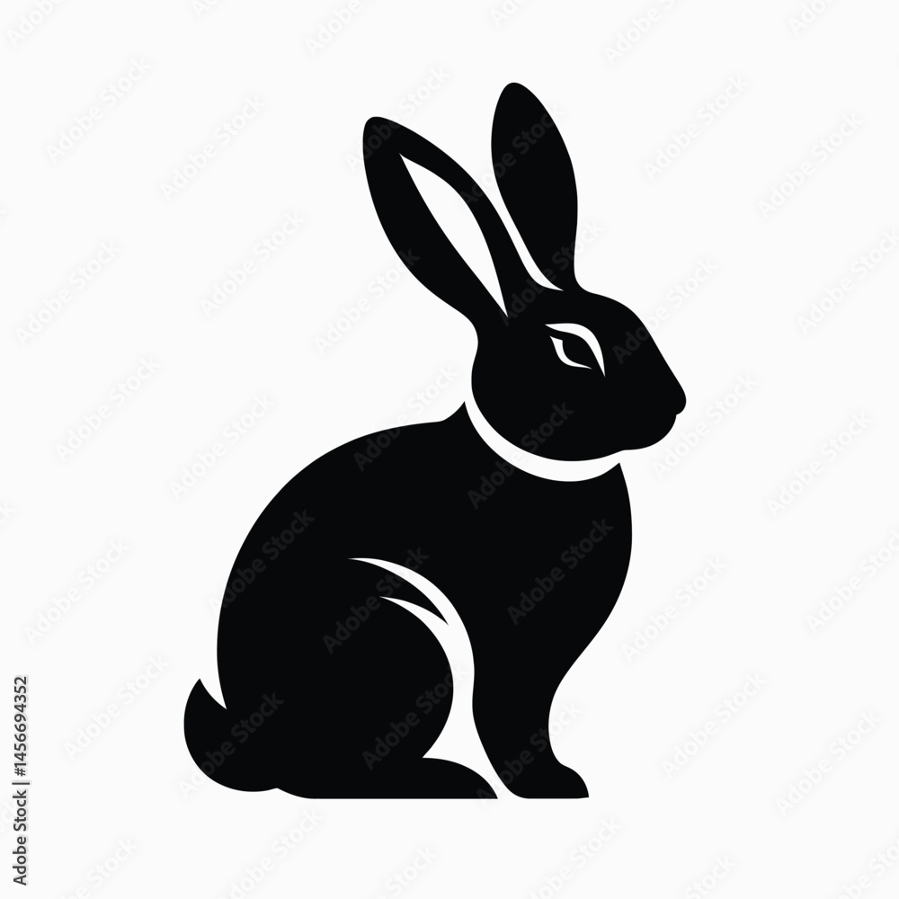Fototapeta premium Twilight Bound: The Rabbit in Black35