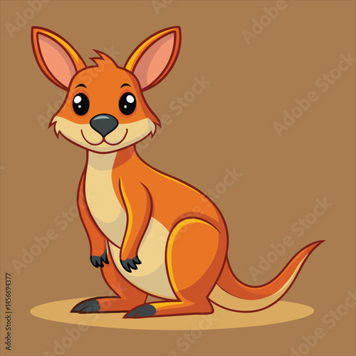 Wallaby vector art illustration..