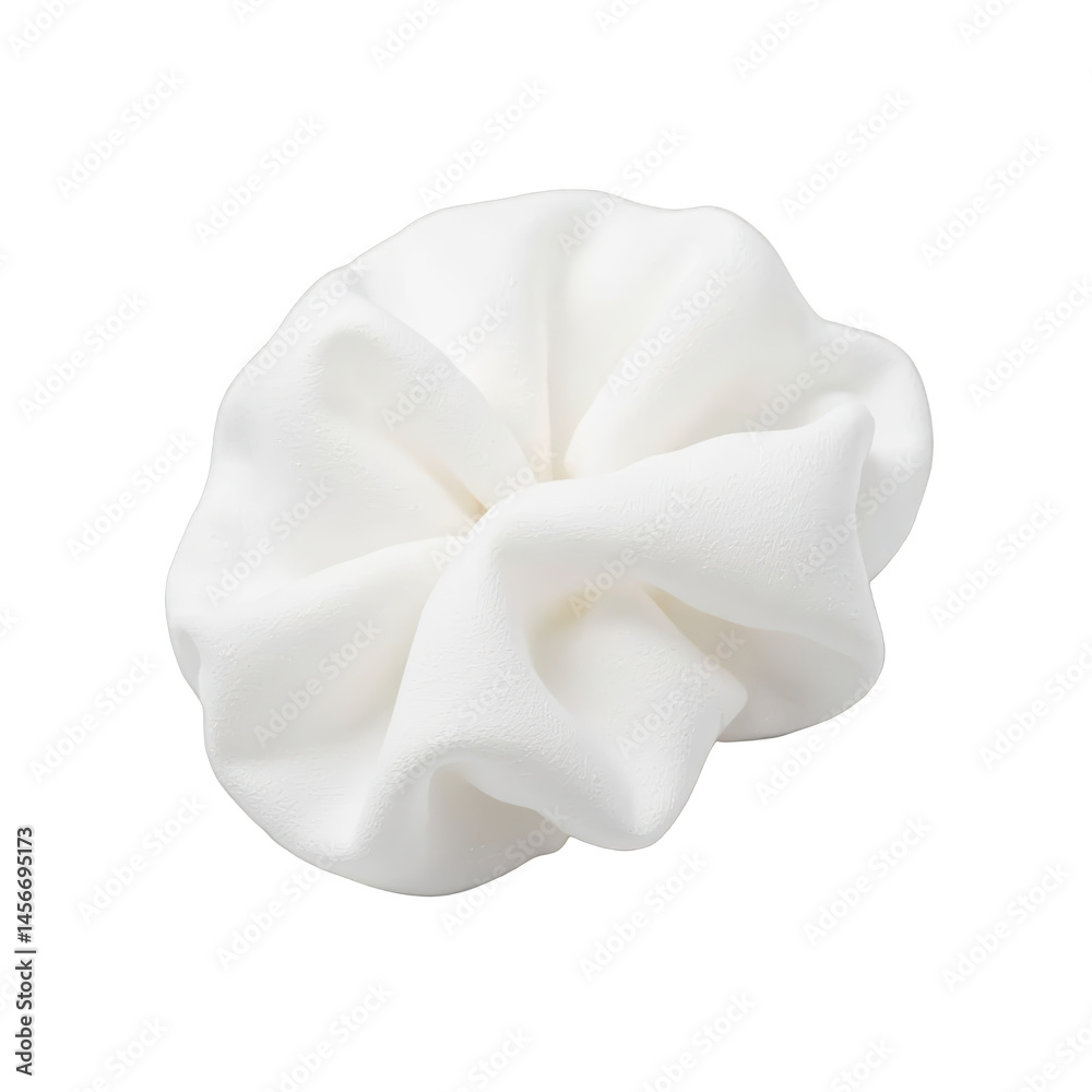 Obraz premium White pastry treat, fluffy dessert with a delicate appearance, perfect for showcasing on a dessert menu or in a bakery. Isolated on white background or PNG