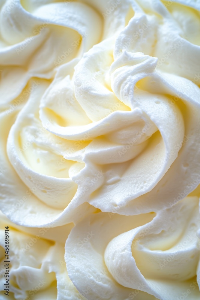 Close Up of Swirled White Frosting Texture Pattern Food Styling Culinary Art Macro Shot Close Up of Swirled White Frosting Texture Pattern Food Styling Culinary Art Macro Shot