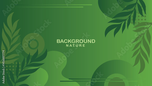 abstract art botanical background vector,wallpaper design,leaf,flower and tree with color green.minimal design for text,packaging and prints.