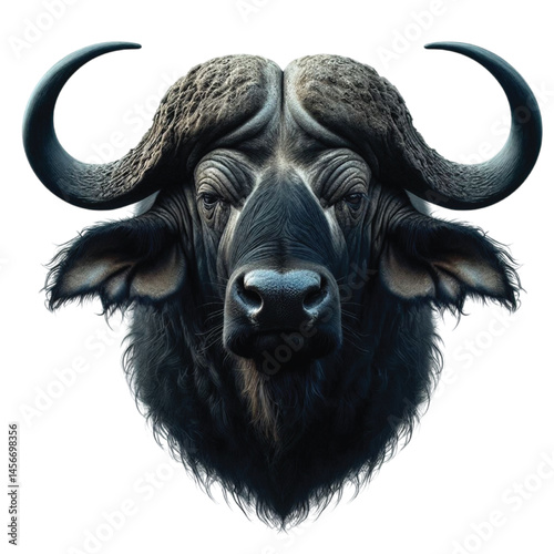 cape buffalo isolated on white