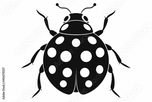 black ladybug with white spots clip art preview