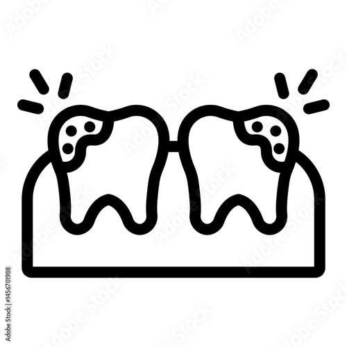 Cavity Vector Line Icon Design