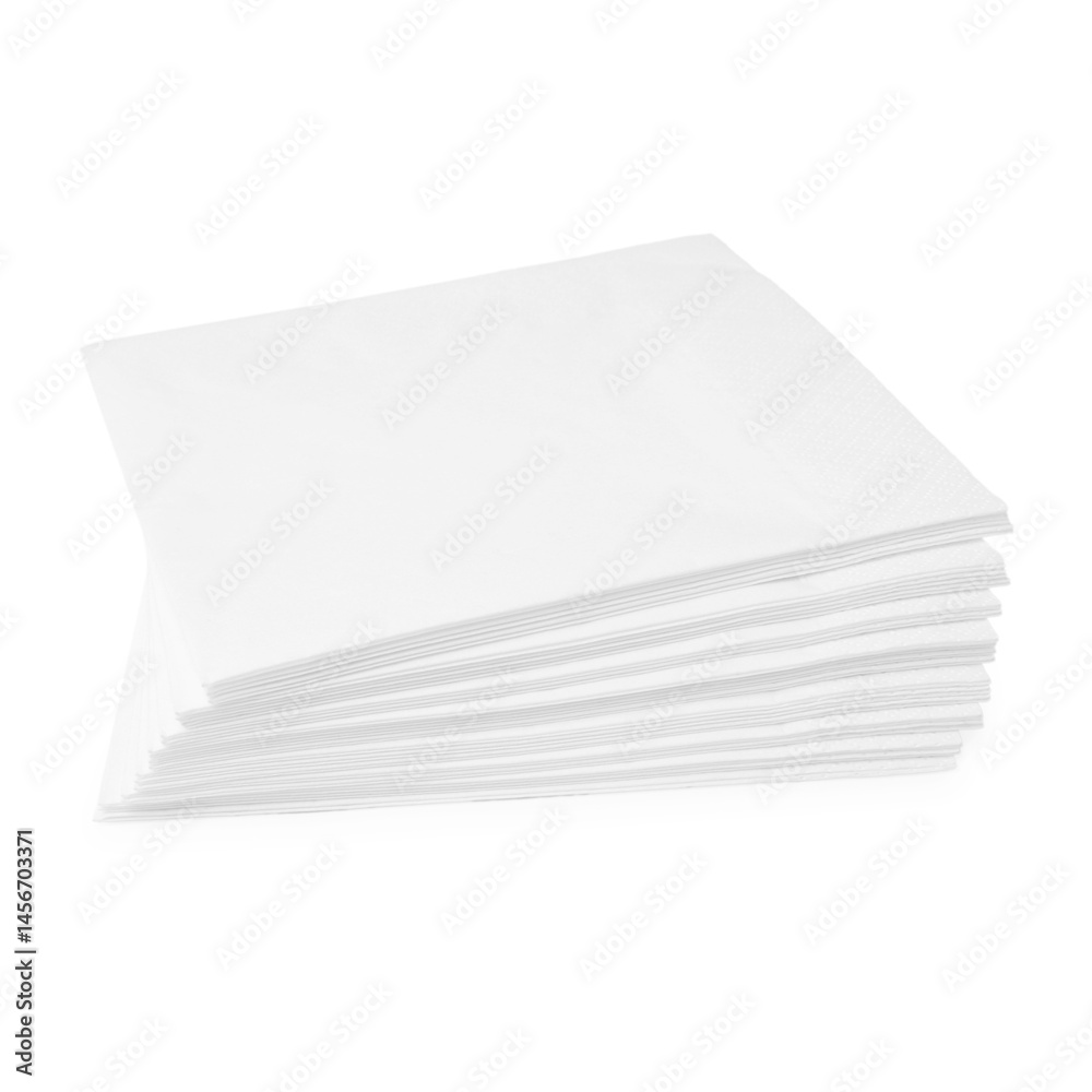 Stack of paper handkerchiefs isolated on white Stack of paper handkerchiefs isolated on white