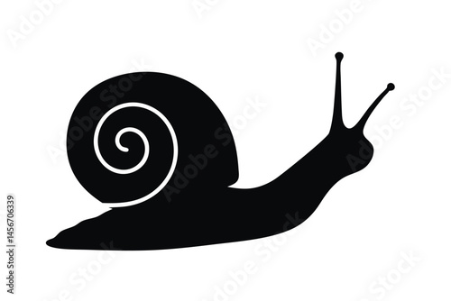 snail silhouette vector, snail black vector illustration, snail symbol 