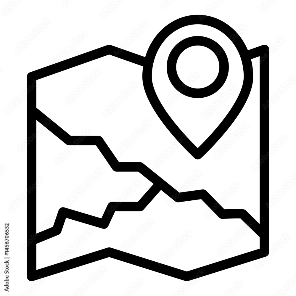 Map Vector Line Icon Design Map Vector Line Icon Design