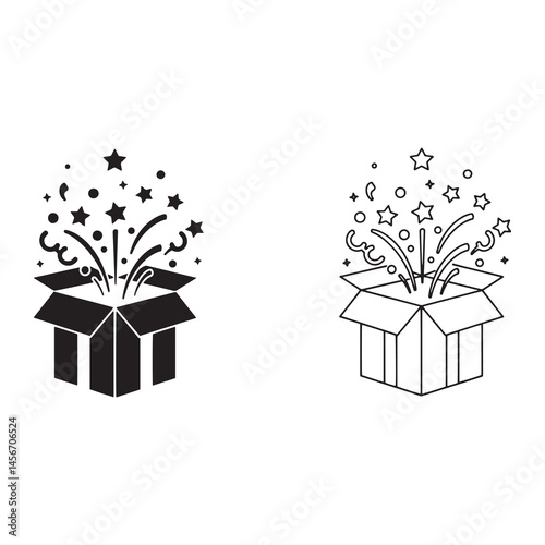 party celebration icon set glyph outline vector