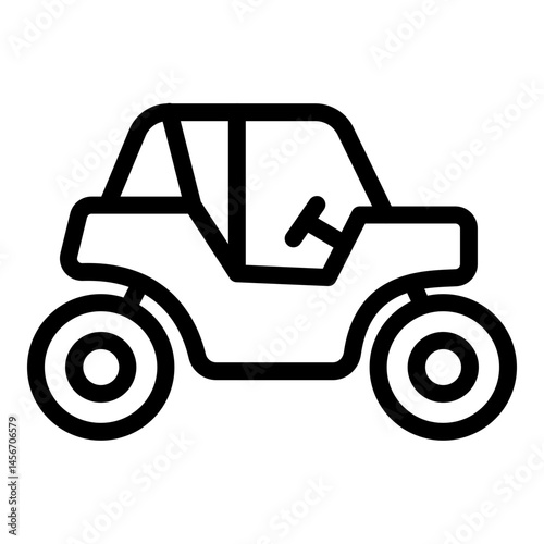 Dune Buggy Vector Line Icon Design