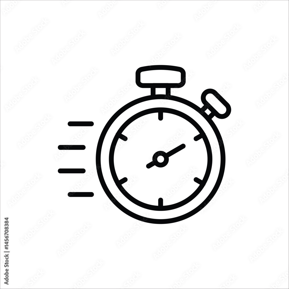 Obraz premium Stopwatch icon. Vector illustration for Design, Presentation, Website or Apps Elements. Sport equipage symbol illustration. Isolated on white background.
