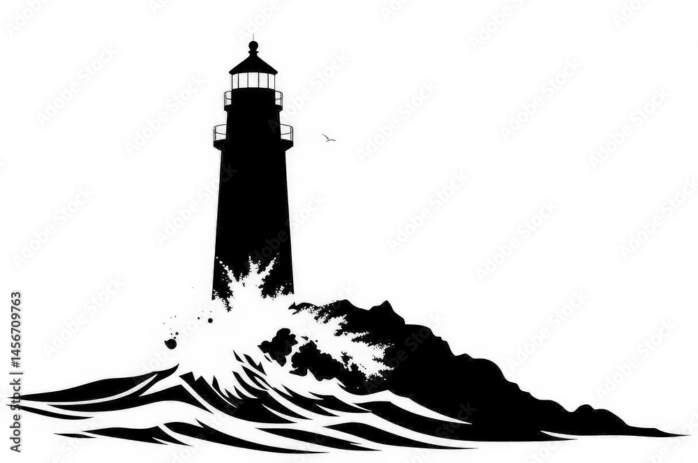 Majestic Lighthouse Silhouette