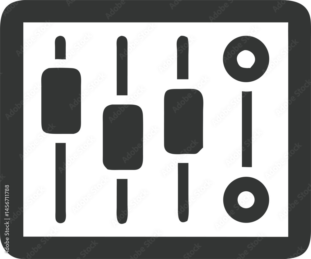 Fototapeta premium Audio Equalizer Sliders, Adjustment Sound Icon