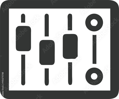 Audio Equalizer Sliders, Adjustment Sound Icon
