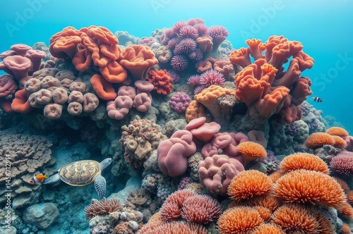 Obraz na płótnie Vibrant Underwater Coral Garden w salonie