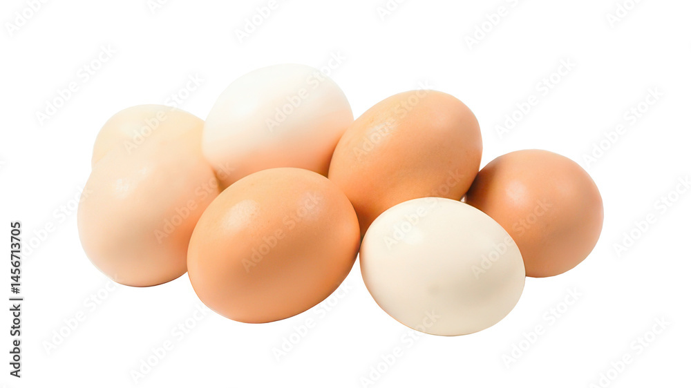 Set of chicken fresh eggs isolated on transparent background Set of chicken fresh eggs isolated on transparent background