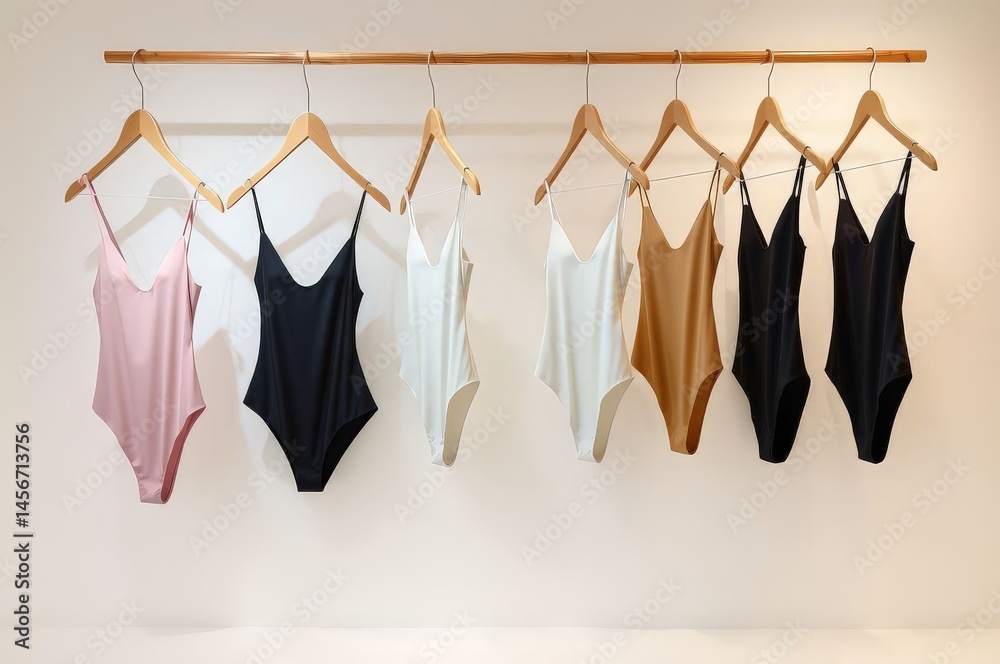 Modern Monochrome Swimwear Display