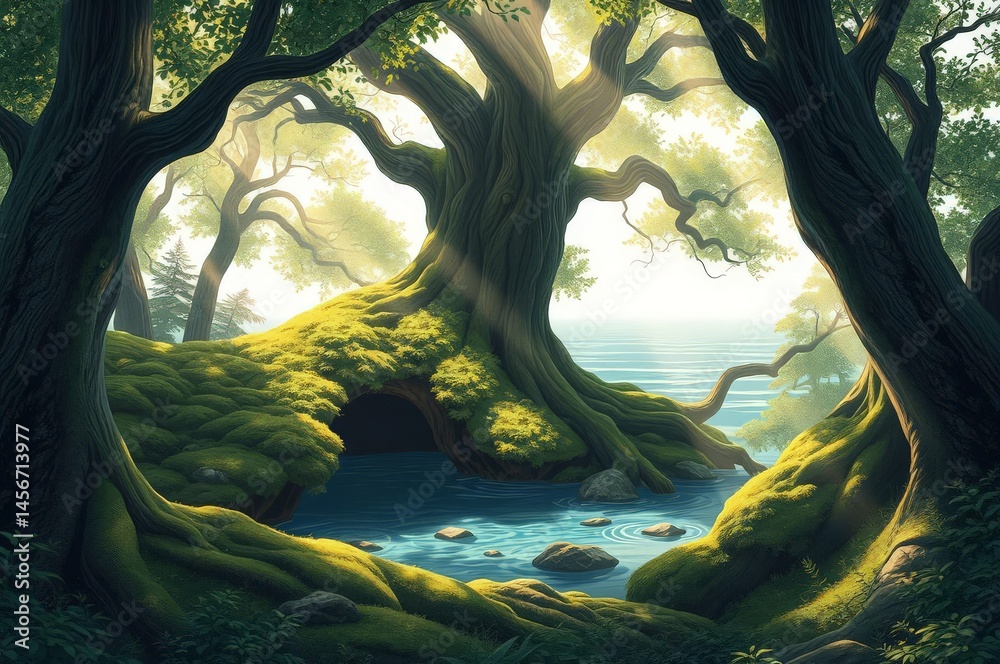 Mystical Ruins in Enchanted Forest