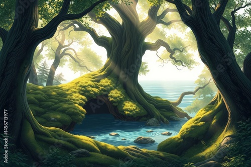 Mystical Ruins in Enchanted Forest