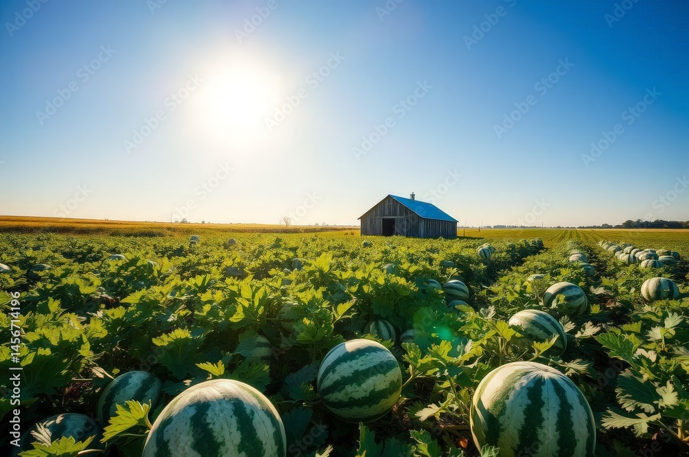 Summer Harvest Farm Scene