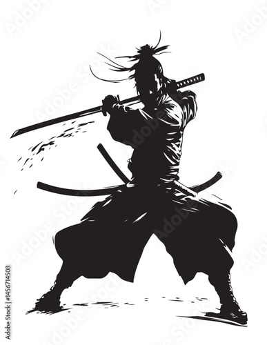 Drawing_of_Illustration_of_Samurai_Holding_katana