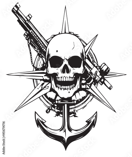Drawing_of_Illustration Aggressive_Skull