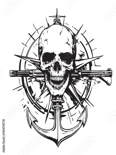 Drawing_of_Illustration Aggressive_Skull