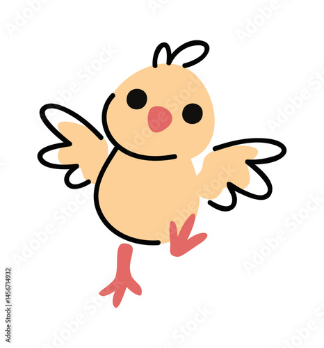 Cute chick hand drawn doodle