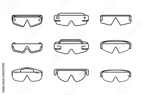 AR glasses sleek vector outline